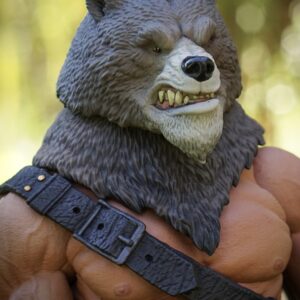 Angry Bear (OGRE SIZE) plus fur neck piece painted headscult