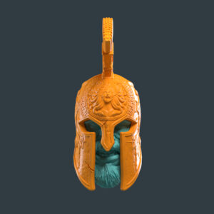 Spartan with helmet showing teeth 1.0