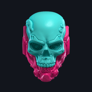 Cyborg mech skull