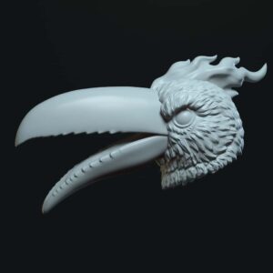 Kara Toucan OPEN mouth fire mohawk