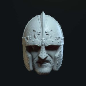Viking Locke  bald angry expression with helmet