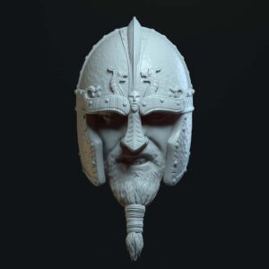 Viking Locke  bald angry expression with tied beard