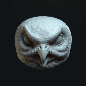 Owl open mouth