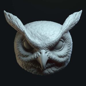 Owl eyebows closed mouth