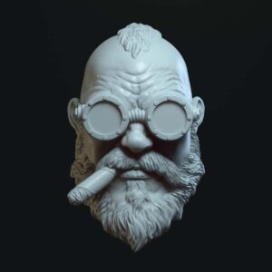 Jungle soldier with googles and cigar