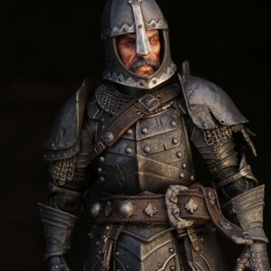 Chainmail knight with removable helmet painted headsculpt