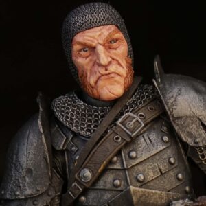 Chainmail knight sideburns painted headsculpt