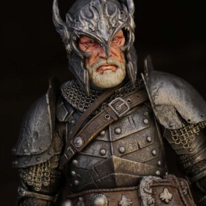 Winged helmeted knight painted headsculpt