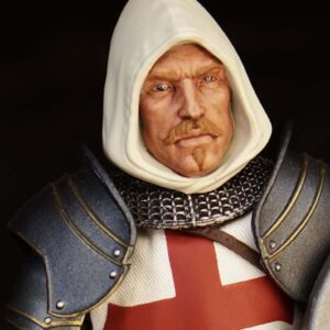 Hooded templar mousache painted headsculpt