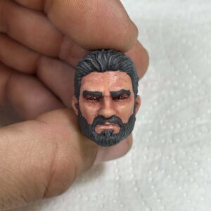 Bearded human painted headsculpt