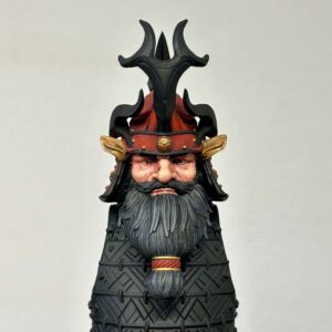 EXC PAINTED RED SAMURAI HEADSCULPT