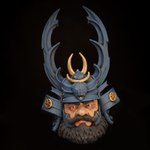 EXC PAINTED BLUE SAMURAI HEADSCULPT